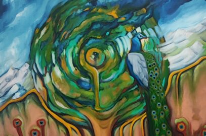 Simurgh peinture à l'huile sur toile de Michèle beck