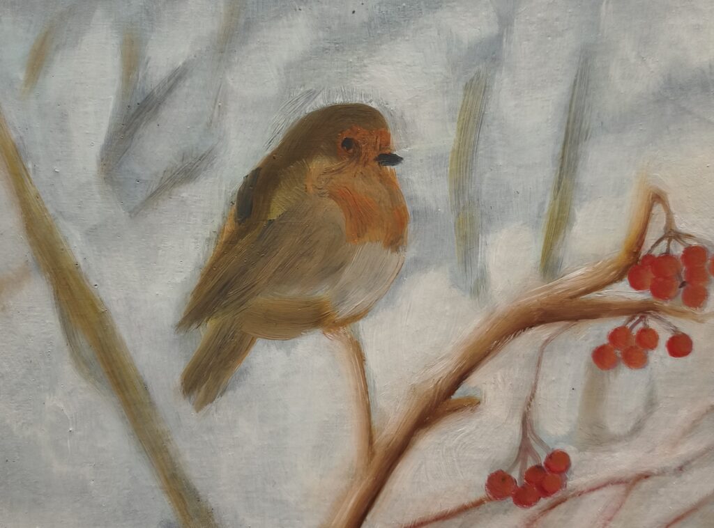 Peinture à l’huile sur bois marouflé, 19,5 cm x 14,5 cm, 2026
de Michèle Beck