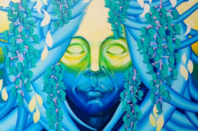 Peinture acrylique sur toile de Michèle Beck, 116 cm x 89 cm, 2025, collab vidéo youtube Rafael Menendez One more chance, Montpellier Montpellier